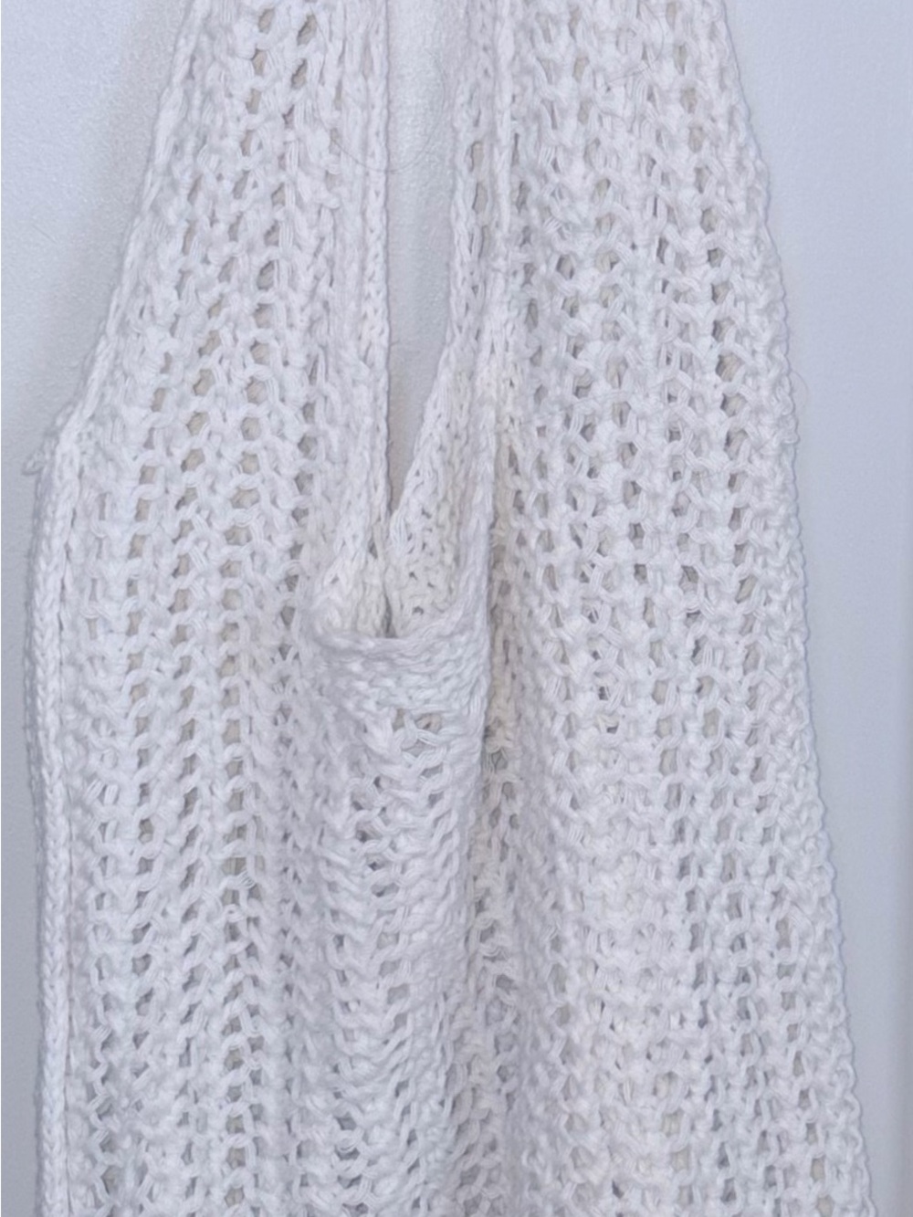 Chunky Open-Knit Cream Scarf
